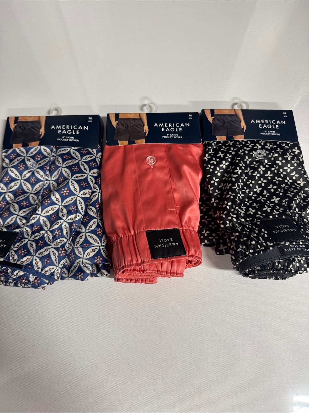Satin Boxers Mens Medium 3 Pack American Eagle